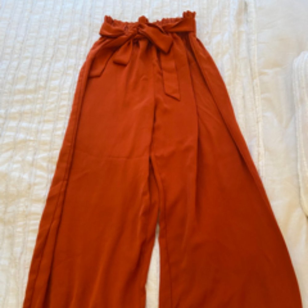 Garbage pag pants; sixe xs, dark orange color